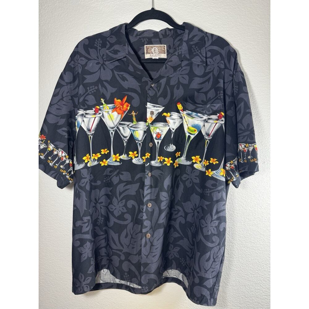 Kalaheo Hawaiian Shirt Mens XL Multicolor Button Up Cocktails